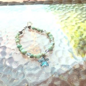Aquamarine & Swarovski Crystal anklet